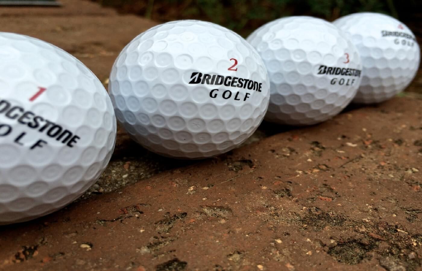 Bridgestone golf balls lined up