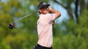Bryson DeChambeau hits drive at 2023 PGA Championship