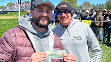 joel dahmen and fan at pga championship