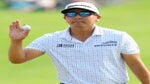 Kurt Kitayam waves to fans at 2023 PGA Championship