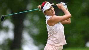 Lexi Thompson hits tee shot at LPGA event