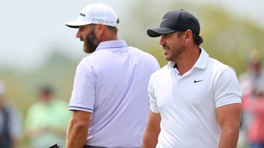 brooks koepka and dustin johnson walk together