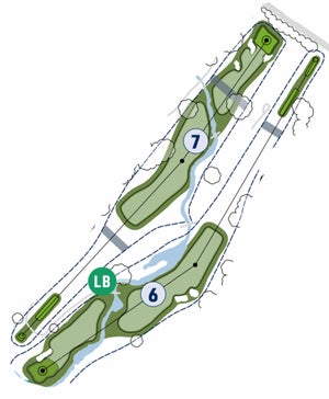 the 6th and 7th hole at oak hill country club