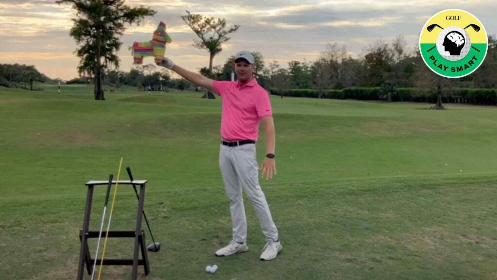 In today's Play Smart lesson, GOLF Top 100 Teacher Mark Durland shows how visualizing a piñata can help players stop slicing their driver