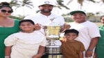 tony finau celebrates with his family after winning the mexico open on sunday