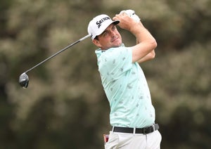 Keegan Bradley of the United States plays his shot from the 12th tee during the second round of the 123rd U.S. Open Championship at The Los Angeles Country Club on June 16, 2023 in Los Angeles, California.