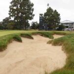 A general view of the 15th hole during a practice round prior to the 123rd U.S. Open Championship at The Los Angeles Country Club on June 14, 2023 in Los Angeles, California.