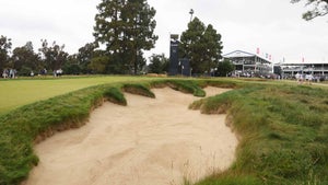 A general view of the 15th hole during a practice round prior to the 123rd U.S. Open Championship at The Los Angeles Country Club on June 14, 2023 in Los Angeles, California.