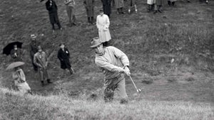Ben Hogan at the L.A. Open prior to World War II, going super old-school with the smoke.