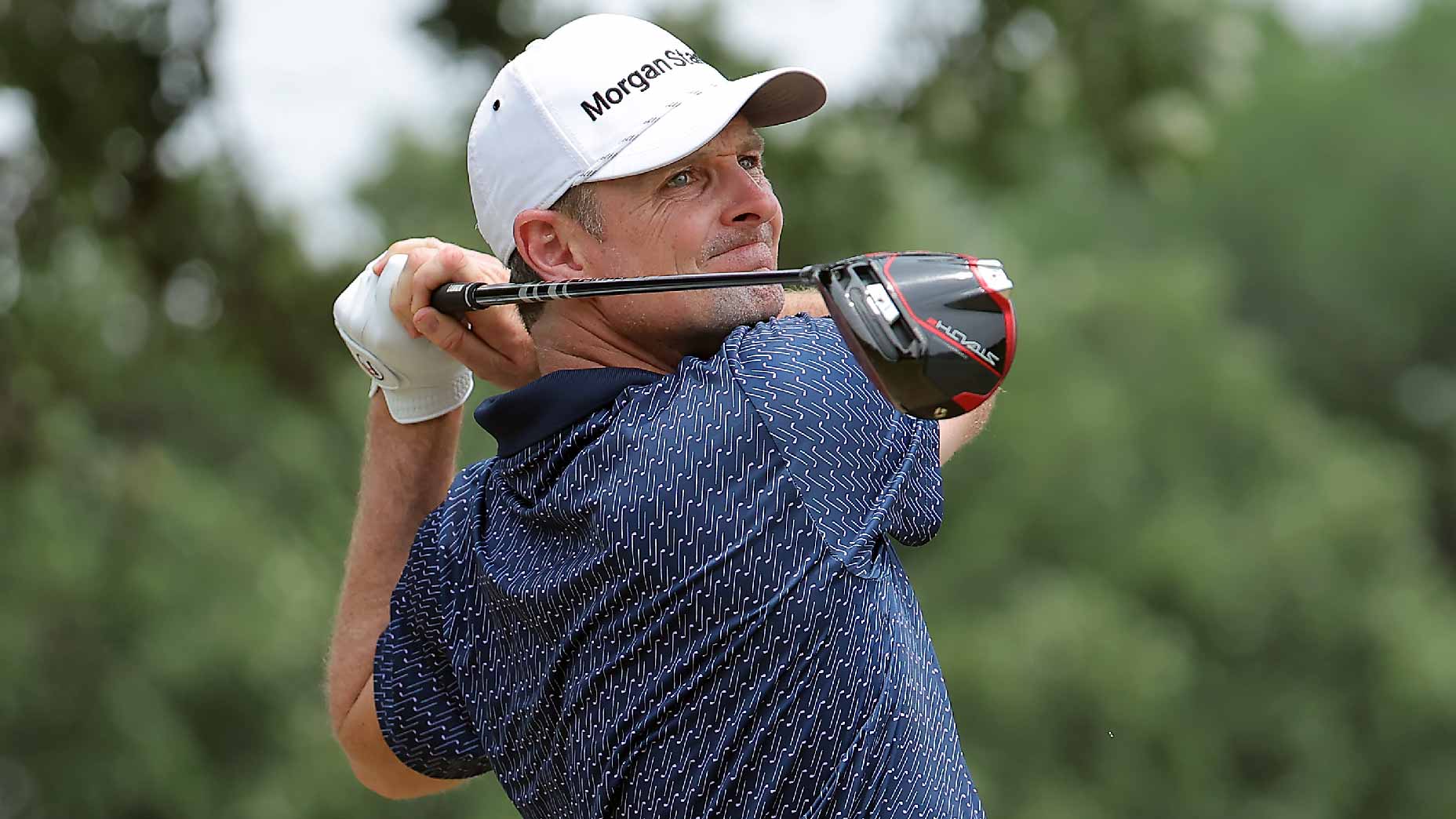 Justin Rose hits tee shot at PGA Tour event