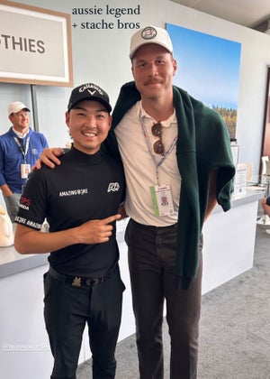 Min Woo Lee and Blake Griffin at LACC