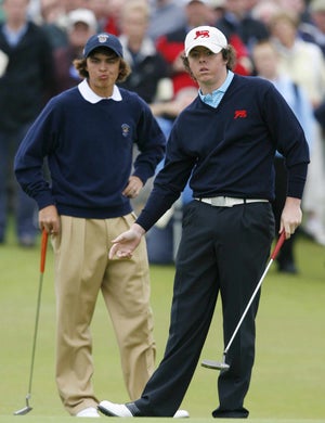 Rickie fowler and rory mcilroy at the walker cup