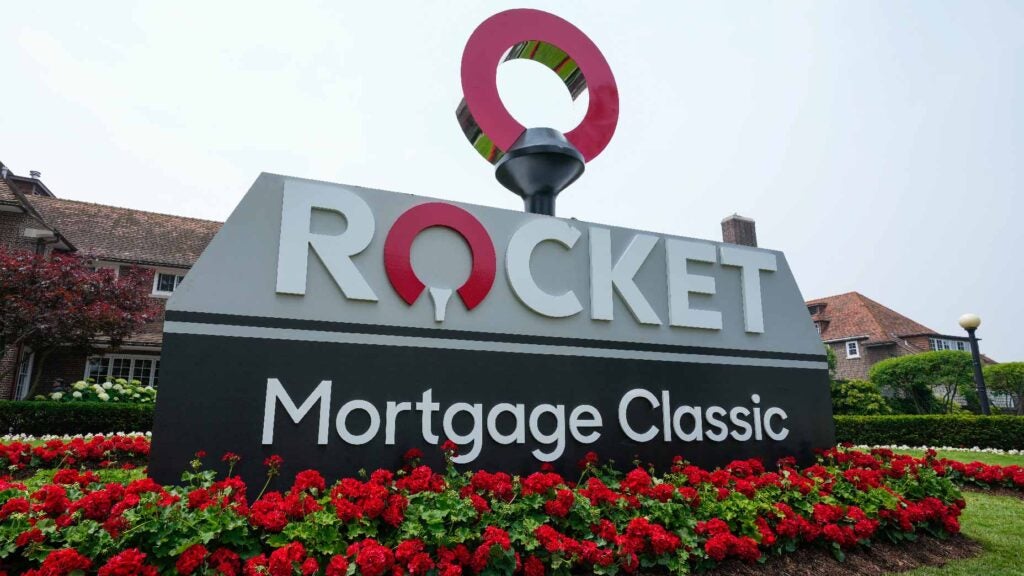 Tournament sign at Rocket Mortgage Classic