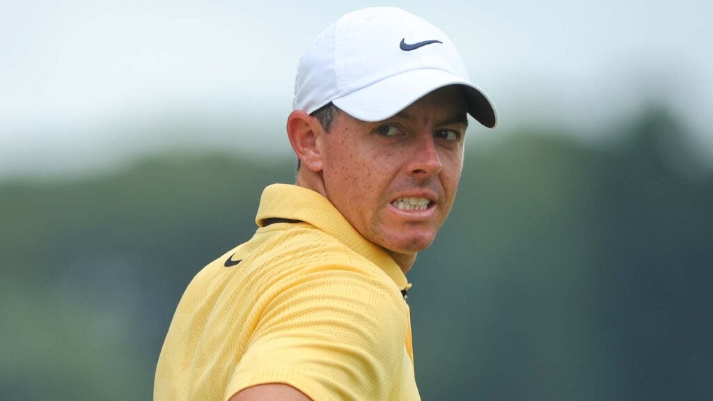 Rory McIlroy reacts at 2023 Travelers Championship