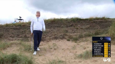 Matt Fitzpatrick hit four bunker shots on 17 Friday on his way to a triple bogey.