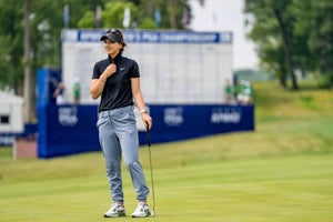 Gabi Ruffels during a practice round for the 2023 KPMG Women's PGA Championship.