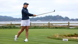 bailey tarde tees off during the second round of the us womens open