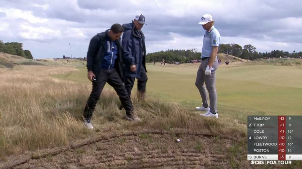 Sam Burns denied relief in bizarre ruling that could only happen in links golf