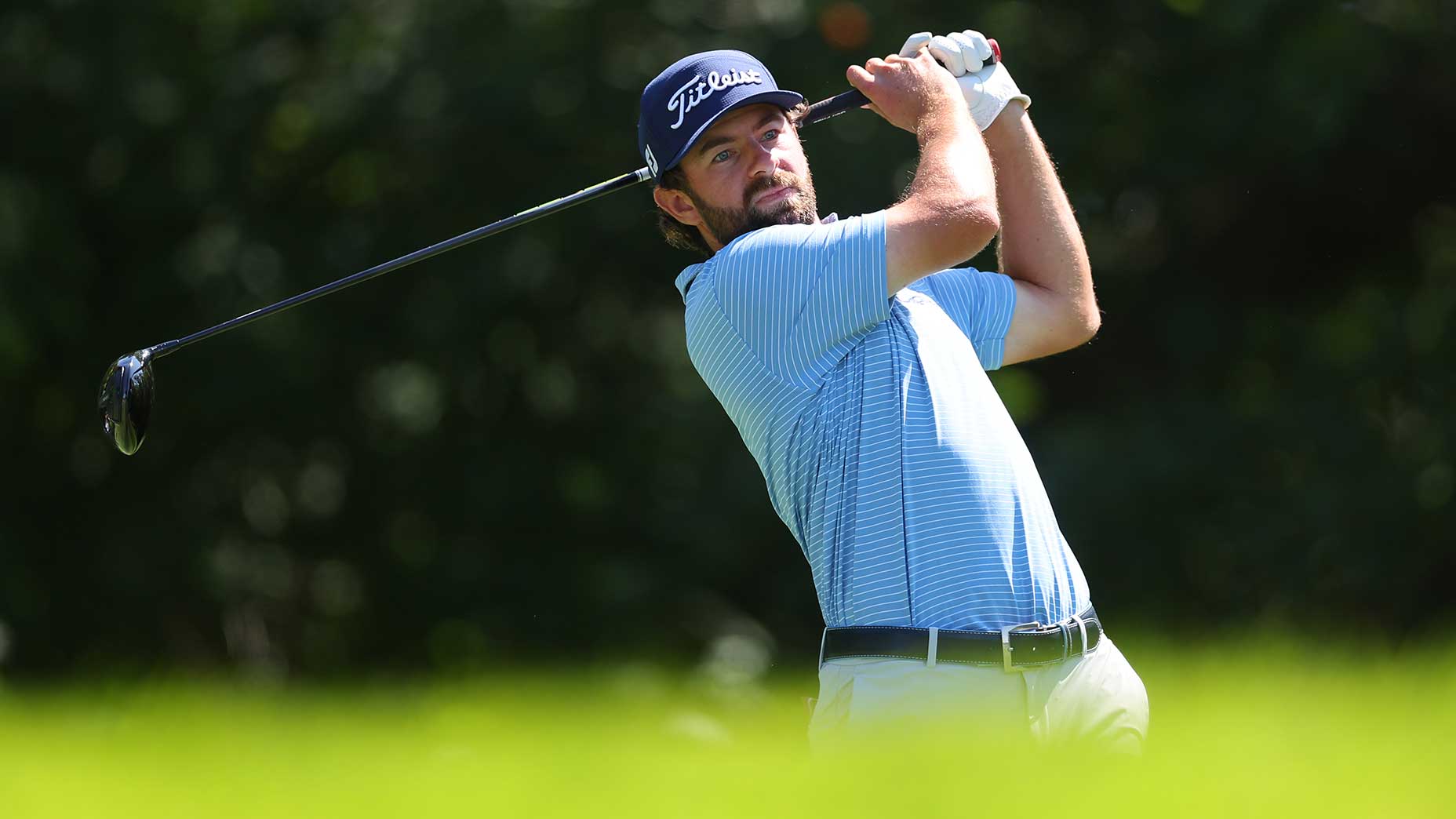 Cameron Young tees off during the second round of the John Deere Classic at TPC Deere Run on Friday.