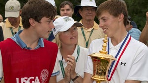 Matt and Alex Fitzpatrick (and mom, Sue), after Alex won the 2013 U.S. Amateur.