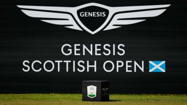 Genesis Scottish Open sign on tee box