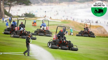 grounds crew works at pebble