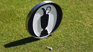 Tee marker at 2023 Open Championship