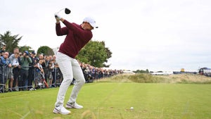Rory McIlroy tees off at 2023 Open Championship