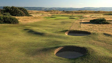 A look at the par-4 8th hole at Royal Liverpool, which will be one of the trickiest tee shots on the course.