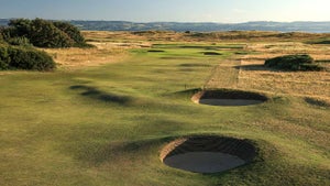 A look at the par-4 8th hole at Royal Liverpool, which will be one of the trickiest tee shots on the course.