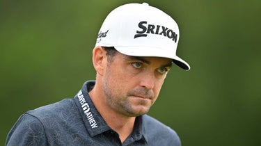 keegan bradley looks on while on the golf course