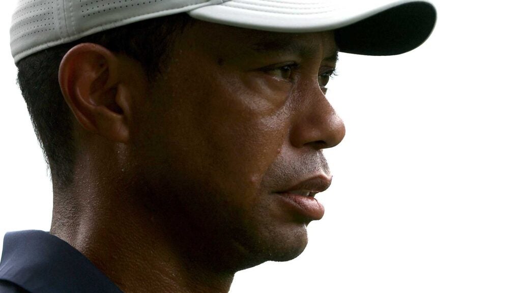 tiger woods looks on at the 2023 Masters