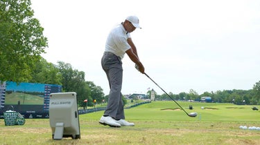 tiger woods on driving range