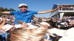 Europe's Carlota Ciganda celebrates as Europe retains The Solheim Cup during day three of the 2023 Solheim Cup at Finca Cortesin, Malaga. Picture date: Sunday September 24, 2023.