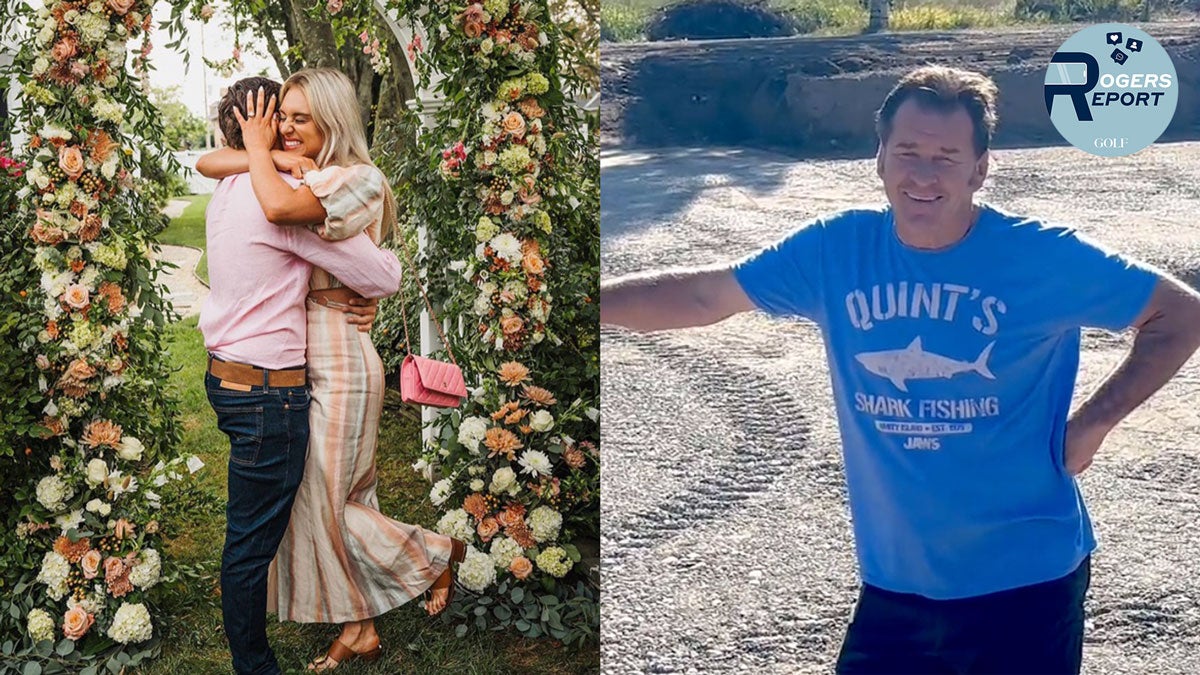 Brooks Koepka with his wife Jena Sims