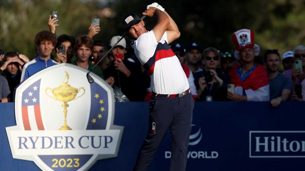 Brooks Koepka tees off at 2023 Ryder Cup