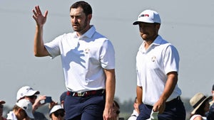 patrick cantlay and xander schauffele walk