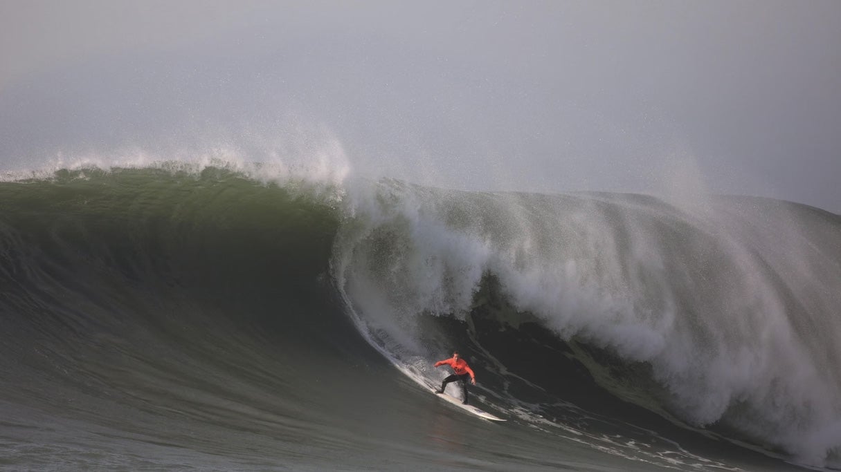 Surfing at Mavericks in Half Moon Bay