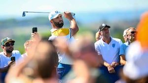 jon rahm swings club ryder cup