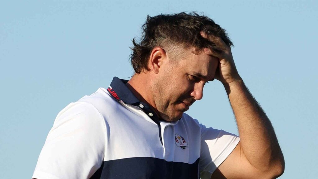 brooks koepka rubs hair ryder cup