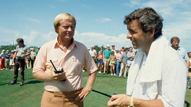 Captains Jack Nicklaus and Tony Jacklin at the 1983 Ryder Cup.