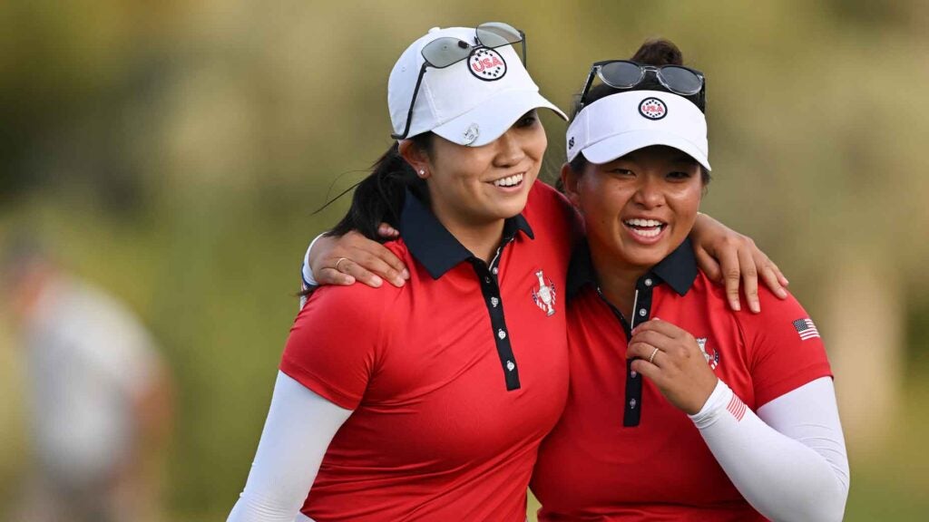 rose zhang and megan khang smile