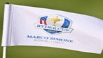 A flag promoting the 2023 Ryder Cup at Marco Simone