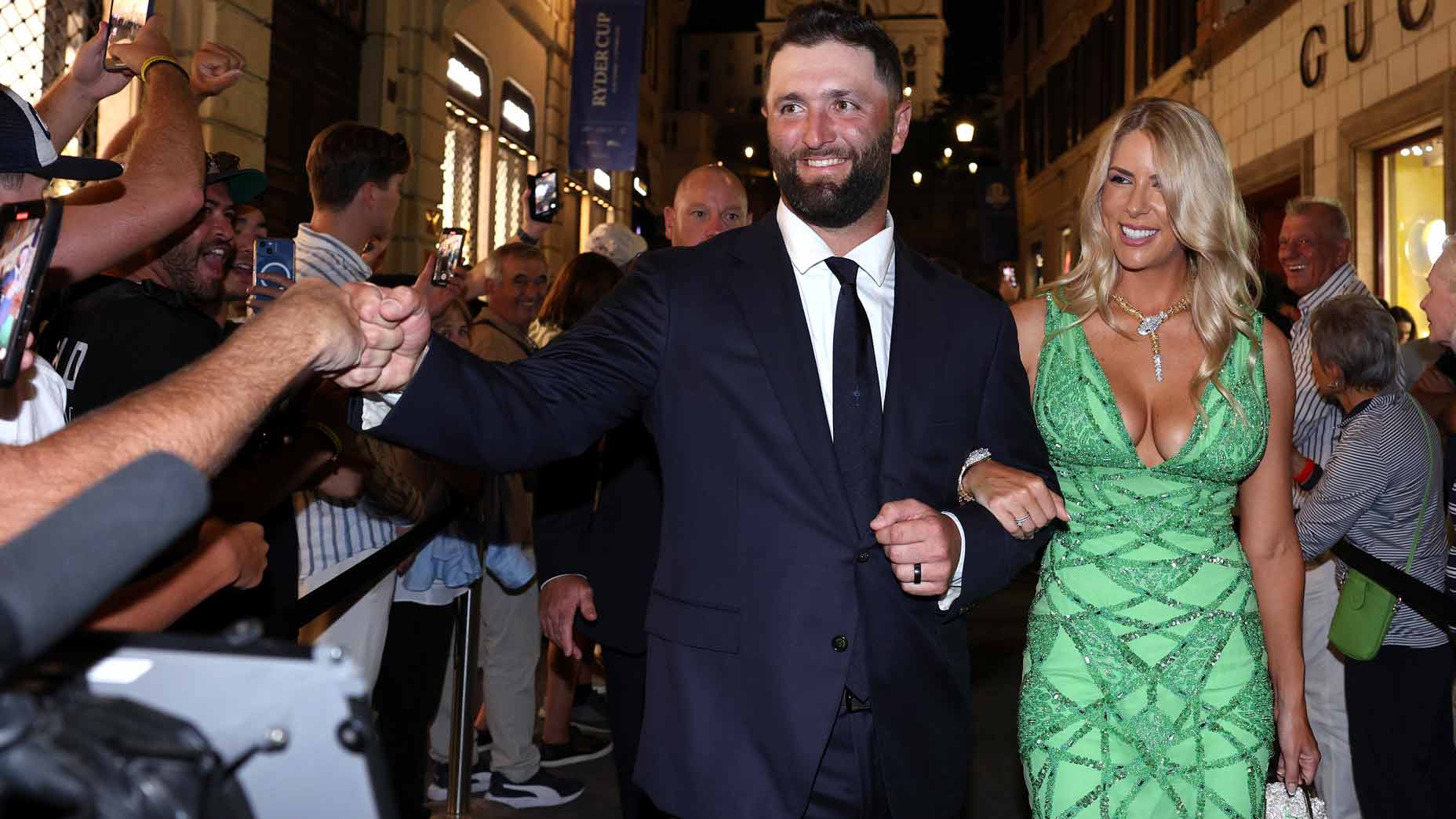 Ryder Cup players, wives get glammed up for night out in Rome PHOTOS