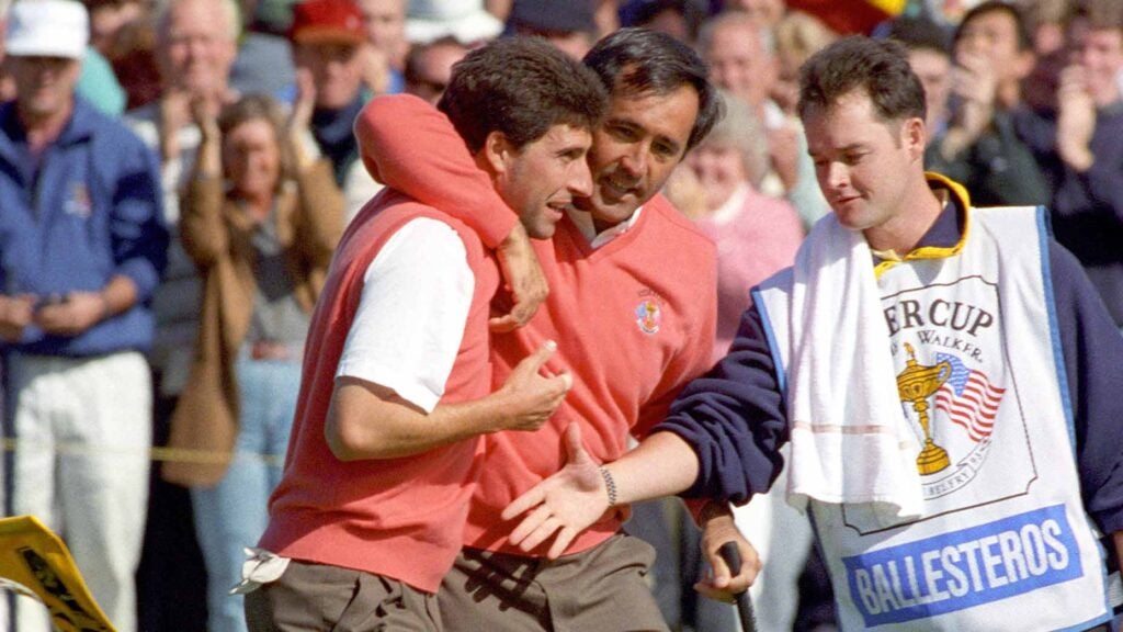 The best Ryder Cup duo over? Seve Ballesteros and Jose Maria Olazabal.