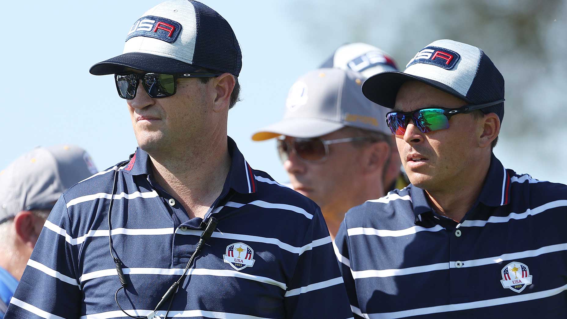 zach johnson looks on at the ryder cup