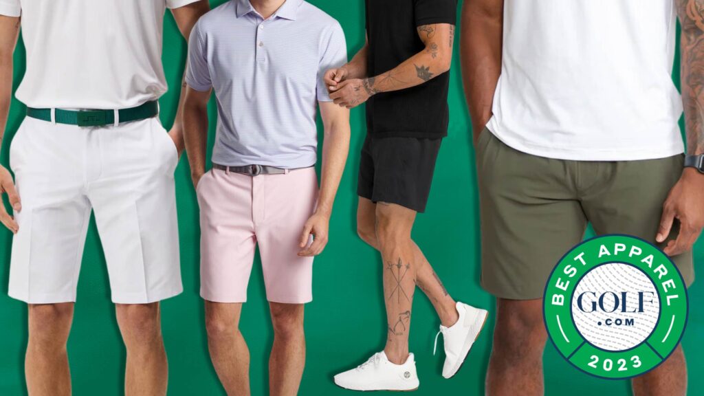 The best men's golf shorts of 2023. This image is featuring (but the list is much more expansive in features) shorts from Wilson, Lululemon, Peter Millar and JLindeberg. This list is part of GOLF's Best of Everything, in this case best men's golf apparel, where we give you 'Our Picks' from the year.