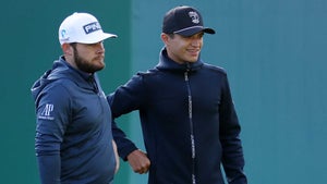 Tyrrell Hatton and Lando Norris at the BMW PGA Championship.