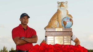 Host Tiger Woods of the United States looks during the final round Hero World Challenge at Albany Golf Course on December 04, 2022 in Nassau, Bahamas.