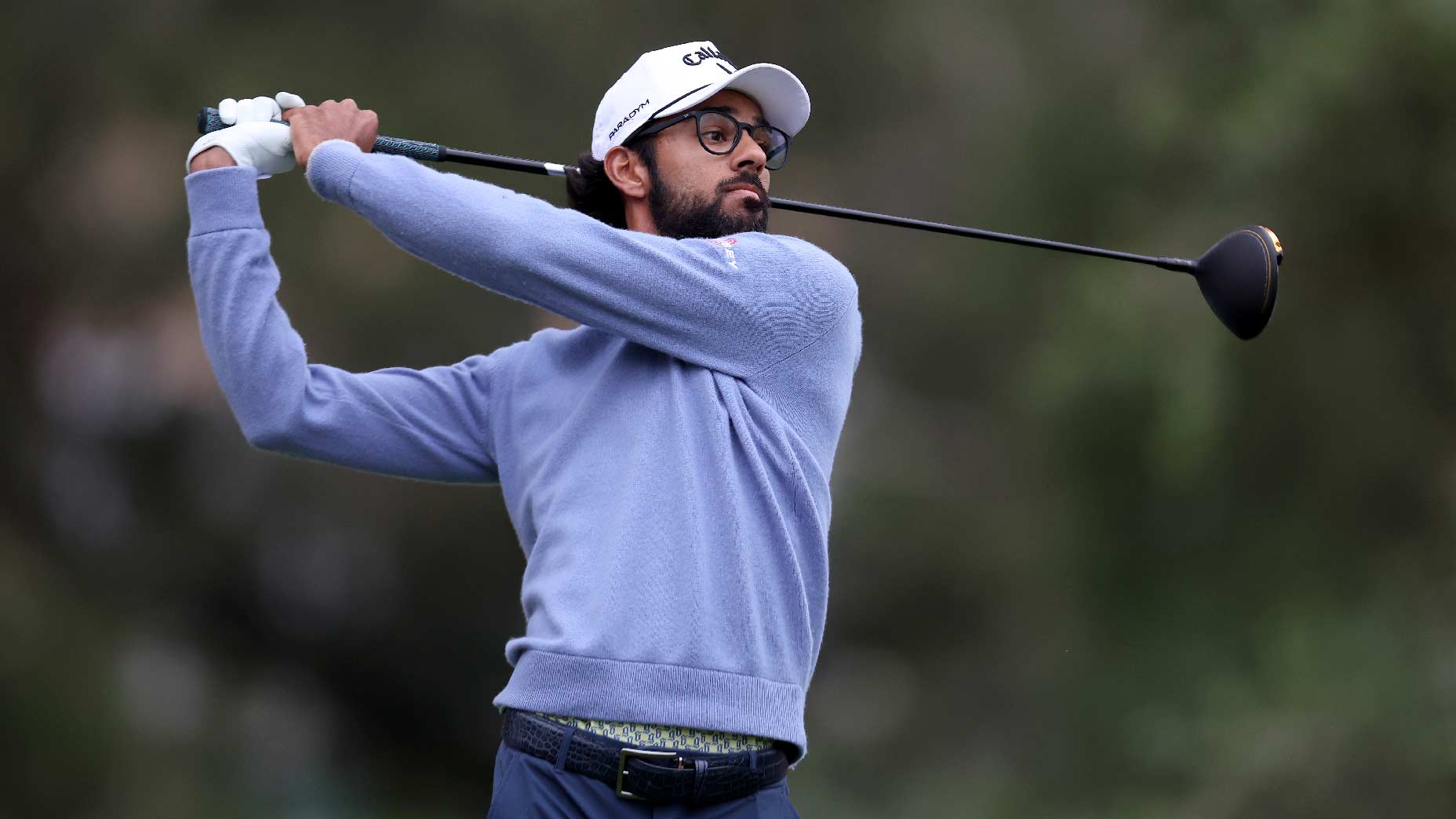 Akshay Bhatia hits shot at PGA Tour event